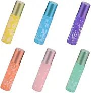 OSOLADY 6pcs Glass Roller Bottle Essential Oil Vials for DIY Perfumes Travel Friendly Empty Cosmetic Subpackaging Bottles Leak Design for Easy Filling and Application