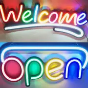 Open Welcome Sign LED Neon Tube Light Auto Motion Flash 12V Power Supply Bar