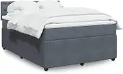 vidaXL Double Bed/Box Spring Bed with Velvet Upholstery - Dark Grey with Mattress & Headboard