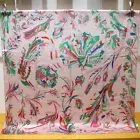 Pure Satin Silk Wrap Scarf Bandanna Shawl Pheonix Print Hand rolled Kerchief 43"