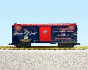 USA Trains G Scale R19149 - 4TH OF JULY STEEL BOXCAR DARK BLUE/RED Glow in Dark