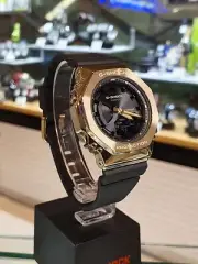 Casio G-Shock GM-S2100GB-1A Black Resin Strap Men Watch Gold Original New