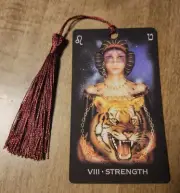 Strength- Dream Tarot Bookmark Oracle Card Art Deck Gift, Purified &Charged