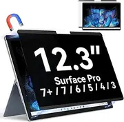 Privacy Screen Protector Compatible with Microsoft Surface Pro 7 Plus/Pro 7/Pro 6/Pro 5/Pro 4/Pro 3,Magnetic Removable Privacy Filter Anti Glare Blue Light screen protector for Surface Pro 12.3 Inch
