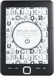 [Generic] E-Book Reader 6'' Glimmer-Free and Eye-Friendly E-Reader with Protective Case Display Light Lightweight Black
