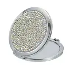 Small Round Folding Silver Compact Mirror for Women Purse(Colorful, 2.8Inch)