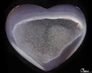 4.3" Agate Geode Carved Crystal Heart, Crystal Healing