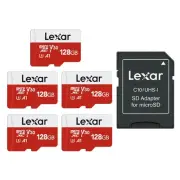E-Series 128GB Micro SD Card 5 Pack, microSDXC UHS-I Flash Memory Card with A...