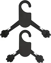 Auto-plaza 20x Black Plastic Pet Clothes Hangers, 5x7 inch & 6x7 inch Cute Dog Paw Print Shape, 2 Sizes: 23cm x 17cm & 18cm x 15cm, 10 Hangers Each, Suitable for Pets & Baby Clothes