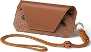 [VULKIT] Portable Leather Eye Glasses Case for Women & Men, Slim Sunglass Case, Unisex Eyeglass Case