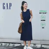 在飛比找蝦皮商城優惠-Gap 女裝 Logo圓領無袖洋裝 空氣三明治系列-海軍藍(