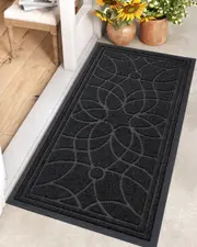 Heavy Duty Welcome Mat for High Traffic Areas - 2'x4' Black