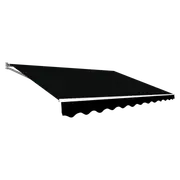 Outdoor Folding Arm Awning Retractable Sunshade Canopy Black 5.0m x 3.0m