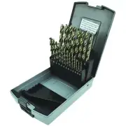 DRILL BIT 15 Piece SET HSS 1/16" to 1/2" by 32nds Twist Oxide Made In USA 18102