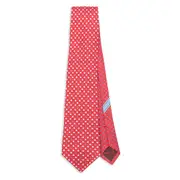 [Ferragamo] Ferragamo Geometric-print Silk Tie ONE SIZE RED/BLUE