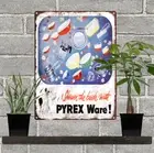 Pyrex Ware Bride Dishes Color Advertising Ad Baked Metal Repro Sign 9x12 60153