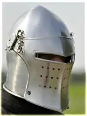 18G Steel Medieval Barbuta Great Knight Templar Helmet Replica Armor