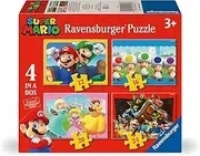 Ravensburger - 2D Puzzle for Children, 4 in Box 12/16/20/24 Pieces Super Mario, 12004107