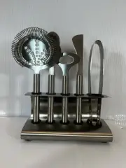 Bartender Tools Kit Stainless Steel New Modern Sleek Screwpull No Box Bar Tools