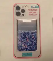 NIP Simply Southern Stick-on Phone Wallet Blue Leaf Pattern