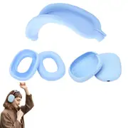 Silicone Case Cover for AirPods Max Headphones Clear Soft Ear Pad Protective Sleeves -Light Blue