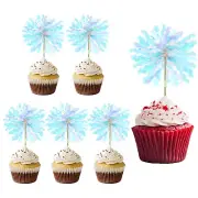 30 Pcs Firework Cupcake Toppers Sparkle Tassel Picks Sparkle White