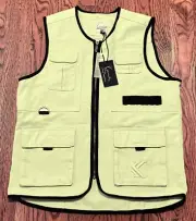 VTG Karl Kani Utility Vest Mens Small Neon Green Yellow Rap Hip Hop Tupac NWT