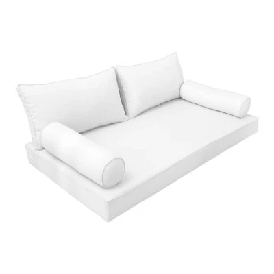 |SLIPCOVER ONLY|S2 Daybed Mattress Bolster Backrest Covers Piped Trim Twin AD106