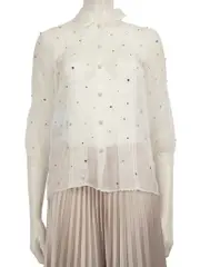 White Silk Sheer Blouse