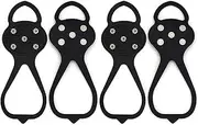 [Tainrunse] Ice Snow Boot Crampons Anti-Skid 2 Pairs Universal Non-Slip Gripper Spikes for Corrosion Resistant Strong Grip Traction Cleats