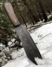 Fixed Blade large mountain skinner knife multipurpose use with leather sheath.