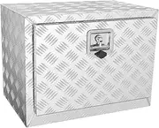 VEVOR Underbody Truck Box, 24"×17"×18" Pickup Storage Box, Heavy Duty Aluminum Diamond Plate Tool Box with Lock and Keys, Waterproof Trailer Storage Box with T-Handle Latch for Truck, Van, Trailer