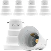 LUTW B22 to E27 Lamp Socket Adapter, Socket Converter, Light Bulb Converter Holder Bayonet to Screw Edison, Lamp Base Adaptor for LED Bulbs, Incandescent Bulbs and CFL Bulbs, Pack of 6