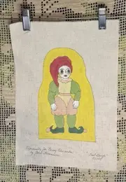 Joan Thomasson Hand Painted Needlepoint Canvas OOAK Commission Jester Clown