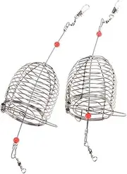 Alasum 6cm Size Lure Box Bait Trap Cage Stainless Steel Fishing Accessory Tool for Catching