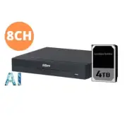 Dahua 8ch NVR with 4TB HDD, DHI-NVR4108HS-8P-AI/ANZ-4TB