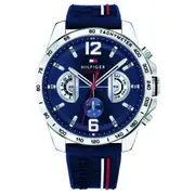 Tommy Hilfiger Navy Silicone Multi-function Men 's Watch - 1791476