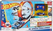 Hot Wheels Toy Car Track Set with 1:64 Scale Remote-Control Vehicle & 30+ Pieces of Race Track, Multiple Configurations, Cars Work On& Off-Track