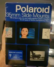 VTG POLAROID 35mm Snap-together SLIDE MOUNTS Box of 100 NEW OLD STOCK - SEALED