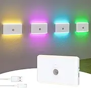 Shenzhi Tech Smart Motion Sensor LED Night Lights, Dimmable Bedside Night Lamp, Cabinet Lights, Variable Color Atmosphere Lights for Gaming Bedroom Bathroom Kitchen 1Pc/2Pcs (1)