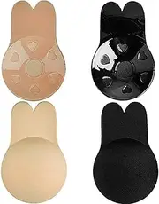 [GEBLCUN] 2 Pcs Sticky Bra,Backless Strapless Bra,Invisible Lift up Strapless Bra,Adhesive Bra Push up Comfortable Bra for Women