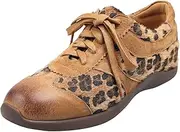 [XINXINIO] Womens Autumn Winter Artistic Leopard Print Casual Shoes with Pigskin Upper Sheepskin Insole