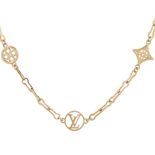 LV Forever Young Monogram 花卉圖案及圓圈項鍊(金色) M69622