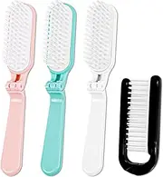 4 Pieces Folding Combs Hair Brush Portable Pocket Travel Hairbrush Styling Hairbrush for All Hair for Women Men (Multicolor)