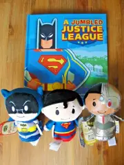 BATMAN SUPERMAN & CYBORG Itty Bittys + A Jumbled Justice League Pop-Up Book