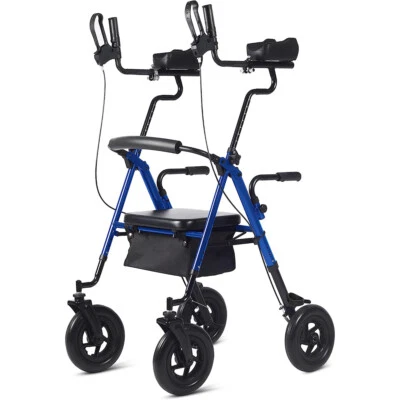 10’’ ELENKER Upright Rollator Walker Rolling Walker Armrests Medical Wheelchair
