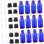 MERRYHAPY 15pcs Portable Glass Essential Oil Dispenser Bottles Leakproof Makeup Perfume Containers with Dropper Cap for Travel DIY Blends