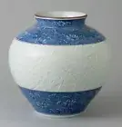 Arita-yaki 7-inch tall vase with a Karakusa (arabesque) and peony d From Japan