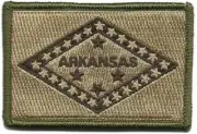 VELCRO® BRAND Fastener Morale HOOK PATCH State Arkansas Multitan 3x2"