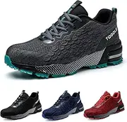 [TQGOLD] Unisex Safety Shoes Men Women Work Shoes Lightweight Protective Shoes Steel Cap Shoes Sporty Non-Slip Breathable, 8391 Grey, 48 EU